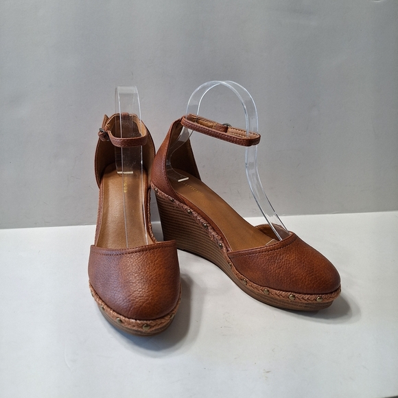 Maurices NEW Preppy Brown Vegan Leather Platform Wedge Heels Size 7.5 - Picture 10 of 15